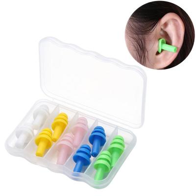 5Pairs Soft Reusable Comfort Ear Plugs Waterproof Noise Silicone Earplugs Sleep Ear Plugs