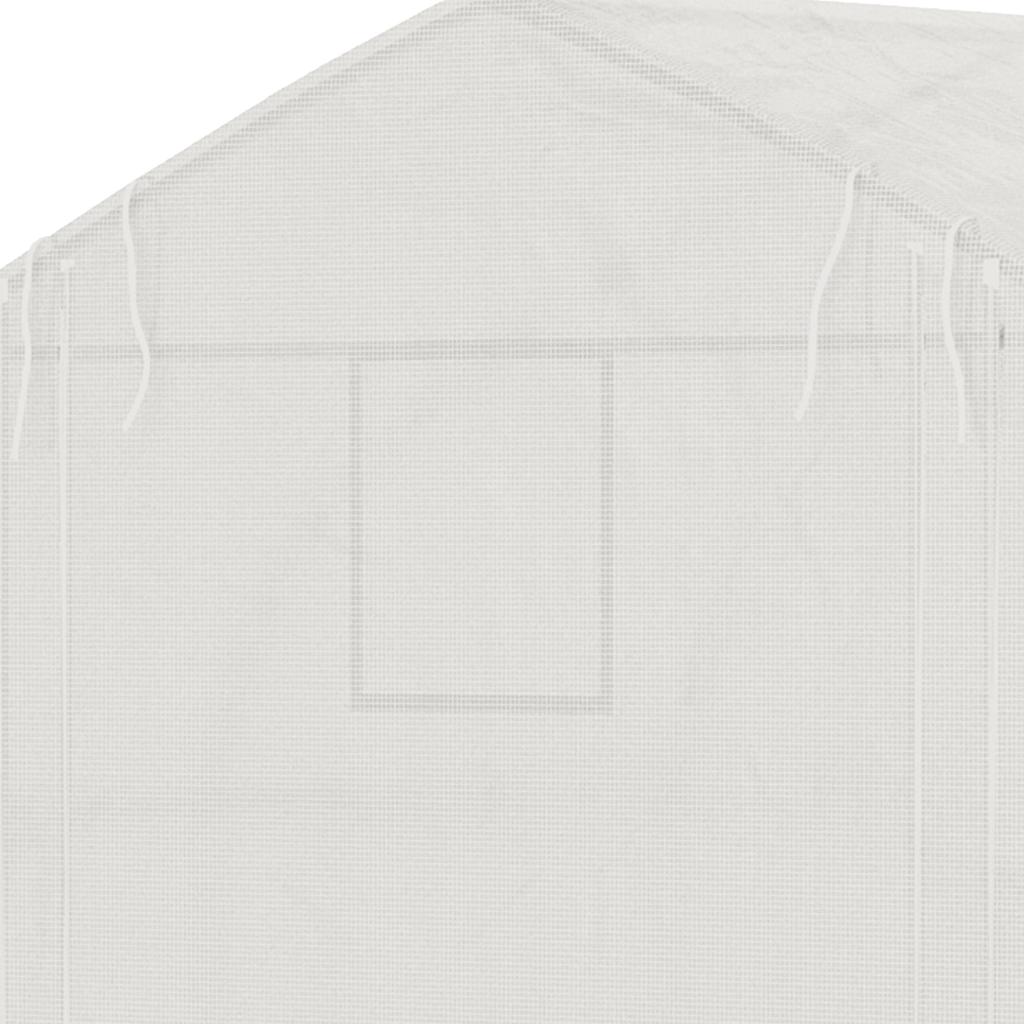 Garden Tunnel Greenhouse 10.4 m² Anti-UV Garden Greenhouse Roll-Up Zipped Door Mesh Windows 350 x 300 x 200 cm White