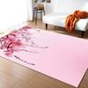 Pink Cherry Blossom Rug Romantic Floral Spring Carpet Non Slip Floor Mat for Girl's Bedroom, Bedside Living Room