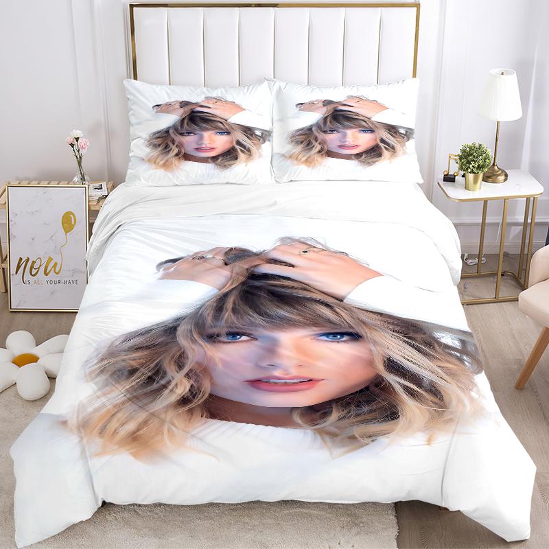 3-teilige Taylor Swift Frisur Bettwäsche-Sets Für Alle Größen Neu 3D-Druck Bettbezug Bettdecke Bettbezug Kissenbezug Schlafzimmerdekoration