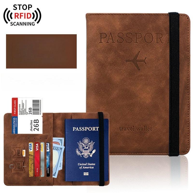 Men Women Travel Passport Holder Cover Case RFID PU Leather Credit ID Card Holder Case Ticket Protective Wallet