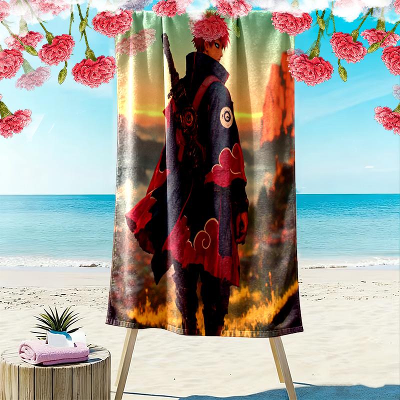 1pc Naruto Beach Towel Ideal Birthday Gift For Family, A Vibrant Beach Towel Suitable for Outdoor Activities