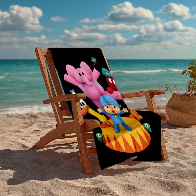 Ultra-Soft Beach Towel with Pocoyo Theme,Ideal for Pool - Camping, Diving - Perfect Travel Essential, Vibrant Beach Towel.
