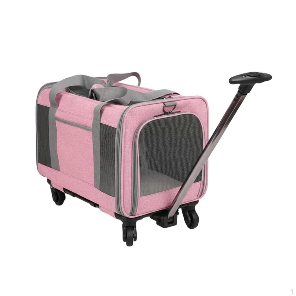 Rolling Cat Carrier Suitcase Large Capacity with Wheels Telescopic