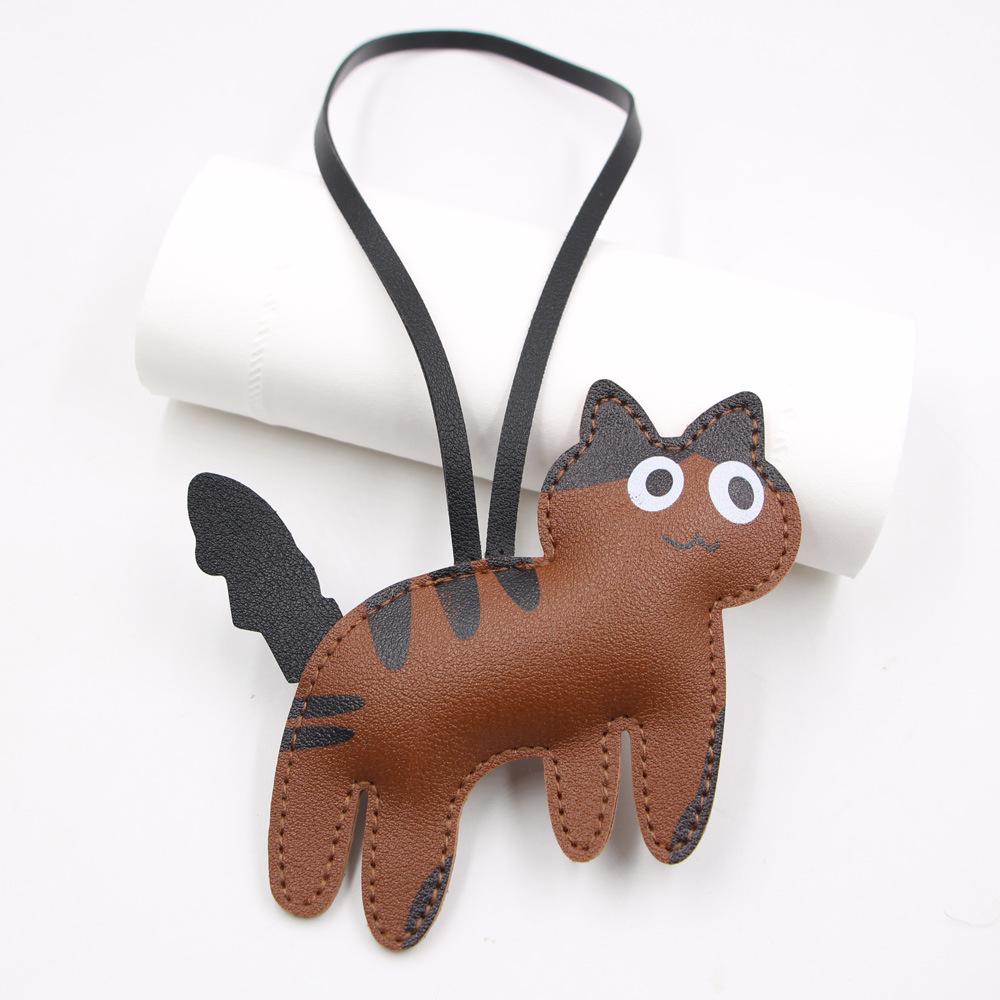 Cute Dairy Cow Cat Leather Backpack Pendant Neighbor Cat Pendant Clothing Luggage Accessories PU Accessories
