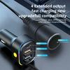 YQ9 Type-C + Dual USB Car Front Rear Seat Cigarette Lighter Charger for 12-24V Vehicles