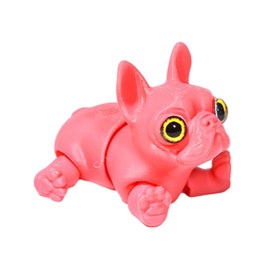 3D Printed French Bulldog Articulated Dog with Movable Joints Flexible Puppy Fidget Toy Desktop Pet for Home Office Stress Relief