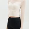 Women's Long-Sleeve Yoga T-Shirt with Chest Pads, Slimming Fit, Southeast Asia, European & American Style