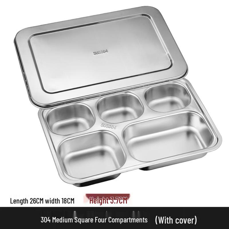 304 Stainless Steel Divided Meal Tray