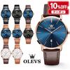 Mens Watch Nordic Design Ultra-thin Brand OLEVS Stylish Fashionable 30s 40s 50s Affordable Black White Navy Gift Present Strap Life Waterproof