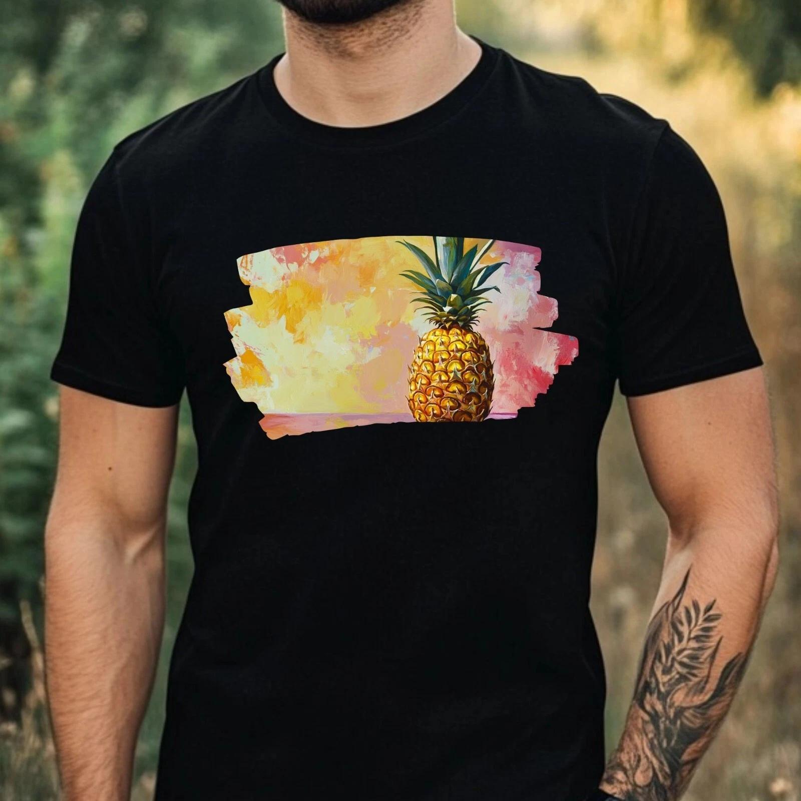 T-Shirt Herren Ananas Portrait Motiv Baumwolle Größe XS bis 5XL XL