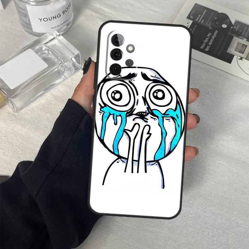 Troll Face Meme Case For Samsung Galaxy A14 A24 A34 A54 A51 A71 A13 A23 A33 A53 A73 A12 A22 A32 A52 Coque