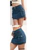 European & American Style Autumn Low-Waist Slim Fit Hip-Hugging Solid Color Skirt for Women