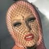 European and American  Electric Syllable Women's Clothing Popular Mesh Diamond Headscarf Mask