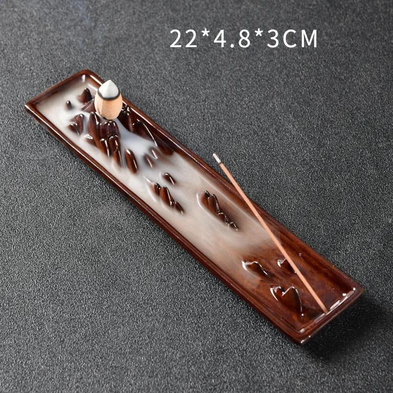 

1pc,Ceramic Handicrafts Home Ornaments Incense Stick Holder Landscape Waterfall Backflow Incense Burner (Without Incense)
