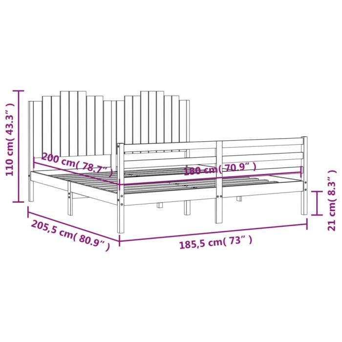 VidaXL Bed Frames with Headboard Super King Solid Wood 3194196