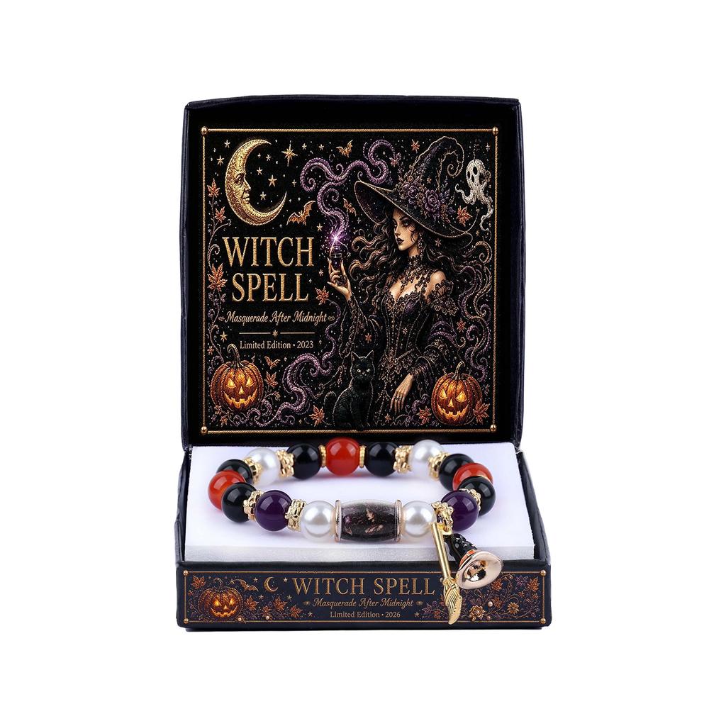 Halloween Beaded Bracelet for Women Cute Pumpkin Charm Jewelry for Party Gift