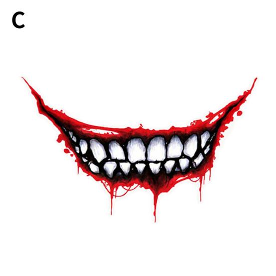 Car Sticker Waterproof Lips Shape Fadeless Eye-catching Big Mouth Pattern Easy To Apply Eco-friendly Motorcycle Helmet Halloween Stickers for Car