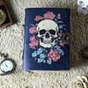Skull & Roses Leather Journal: Gothic Handmade Diary with Lock