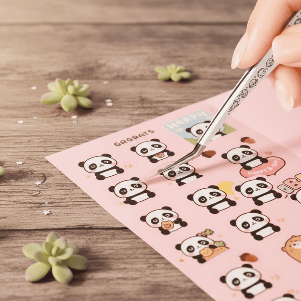 Anti-static False Eyelash Tweezers Lashes Extension Tweezer Miniature Scene Stickers