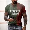 Halloween Problem Solved Bloody Graphic Men's T-Shirt For Men Clothing Short Sleeve Crew Neck Men Tops Horrible Tee Shirt Top