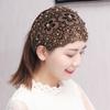 Stylish Plum Blossom Hollow Wide Headband with Decorative Beads