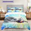 Three-piece cartoon Ultraman Tiga printed bedding set,(1*Duvet Cover + 2*Pillowcase, Without Core) suitable for bedroom use.