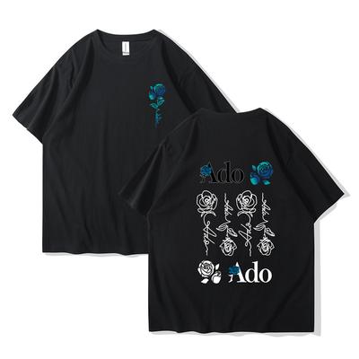 Ado Blue Rose T-Shirts Wish World Tour Merch Tee Damenmode Lässig Harajuku Kurzarm