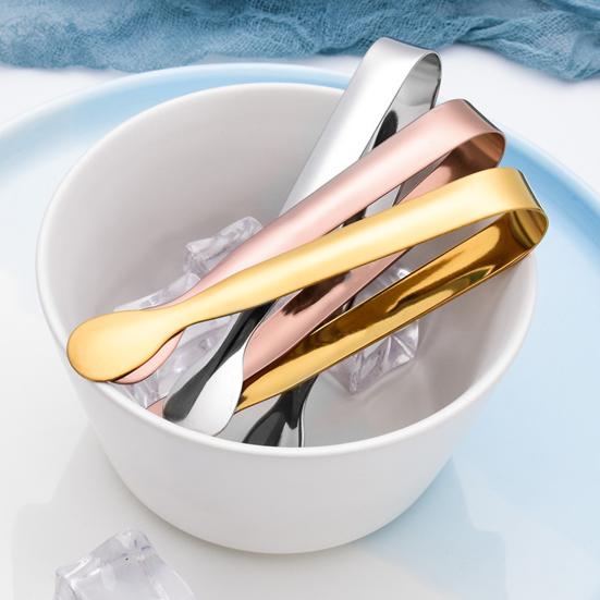2Pcs Stainless Sugar Tongs Steel Ice Cube Party for Tea Coffee Bar