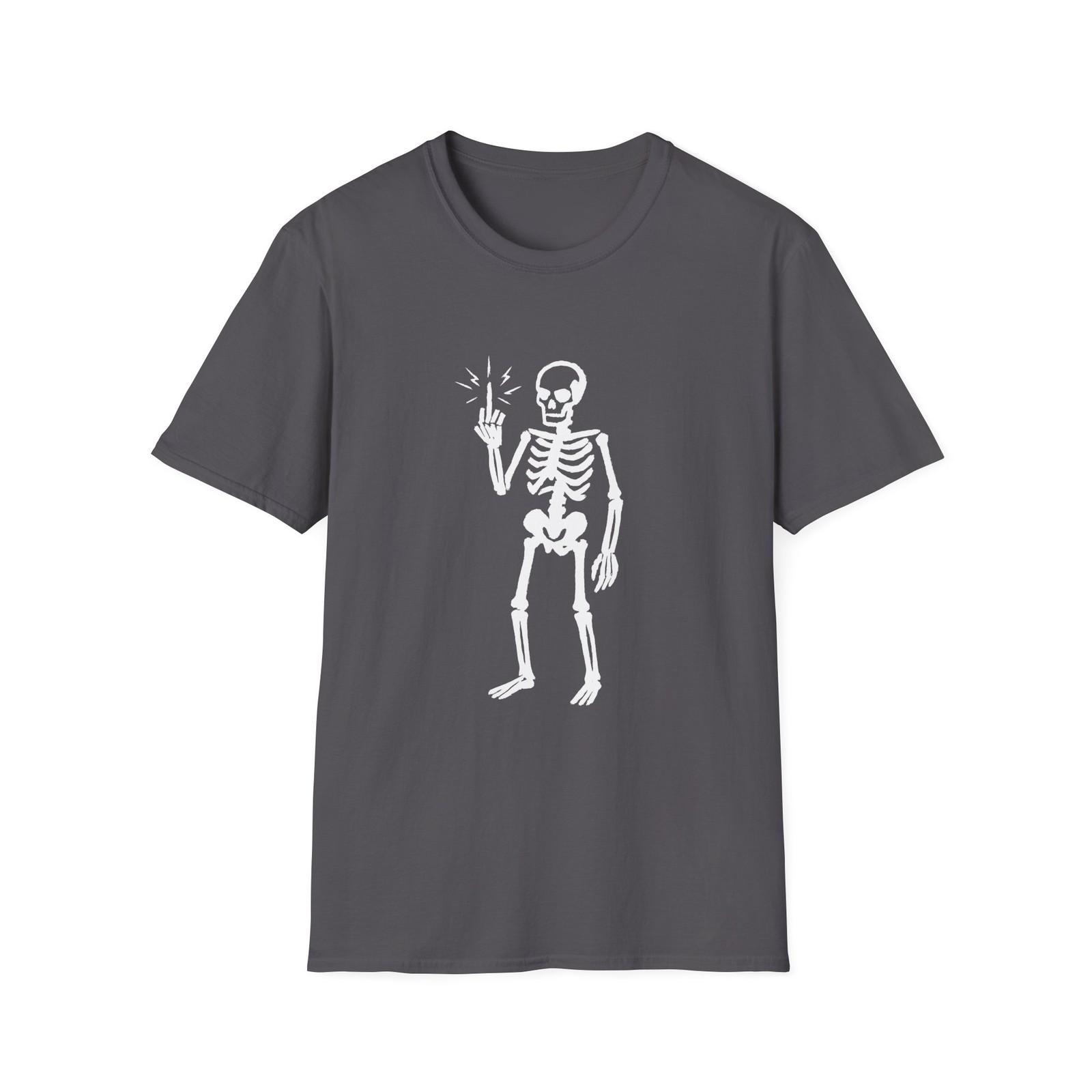 Unisex Softstyle T-Shirt Skeleton Rebellious Attitude Bone Hand S