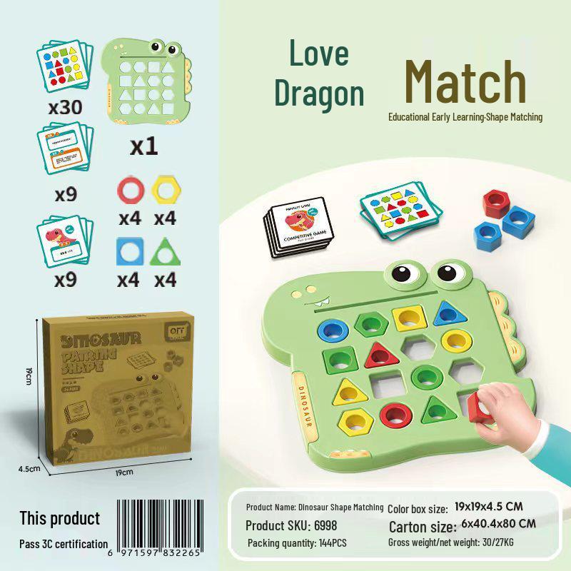 Dinosaur Shape Matching Speed Game - Educational Toy for Kids Box