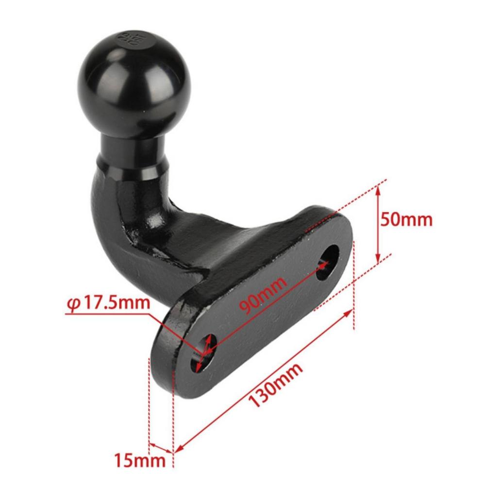 Trailer Hitch Ball Connector Heavy-Duty Angled with Base Plate