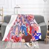 Kawaii Cute Lucky Star Fuzzy Blankets Anime Konata Izumi Miyuki Kagami Customized Throw Blankets for Bed Sofa Couch Bedspreads