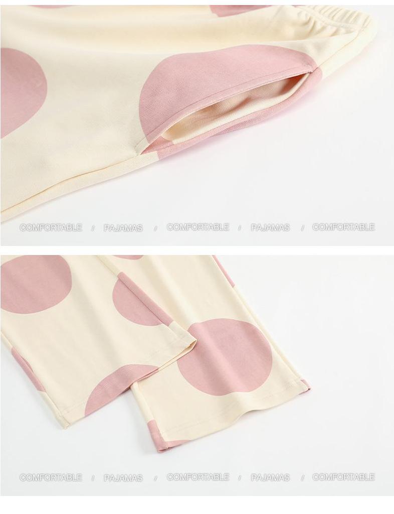 Damen Langarm Baumwoll-Pyjama-Set für Herbst/Winter