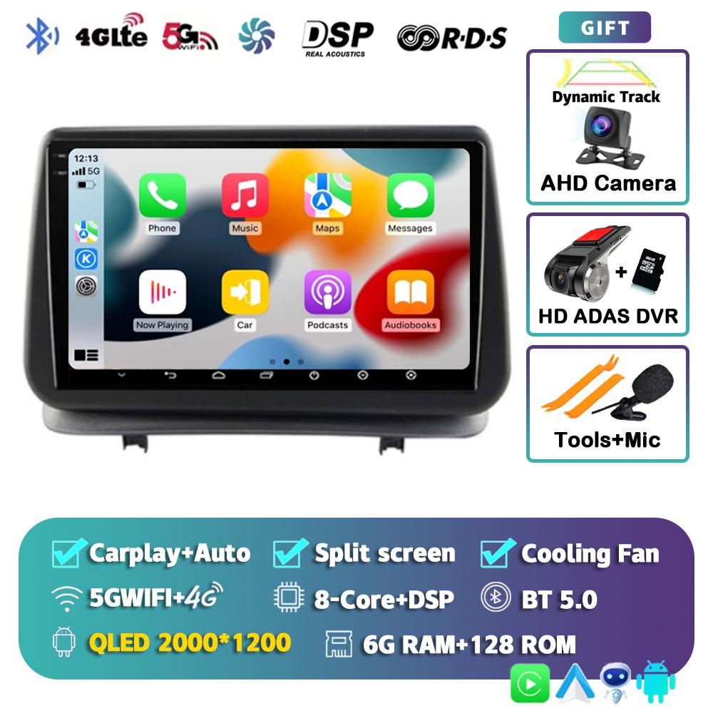 Android 14 Carplay Auto For Renault Clio 3 CLIO 3 2005 - 2014 Car Radio Multimedia Navigation GPS Player Stereo WiFi+4G BT DSP