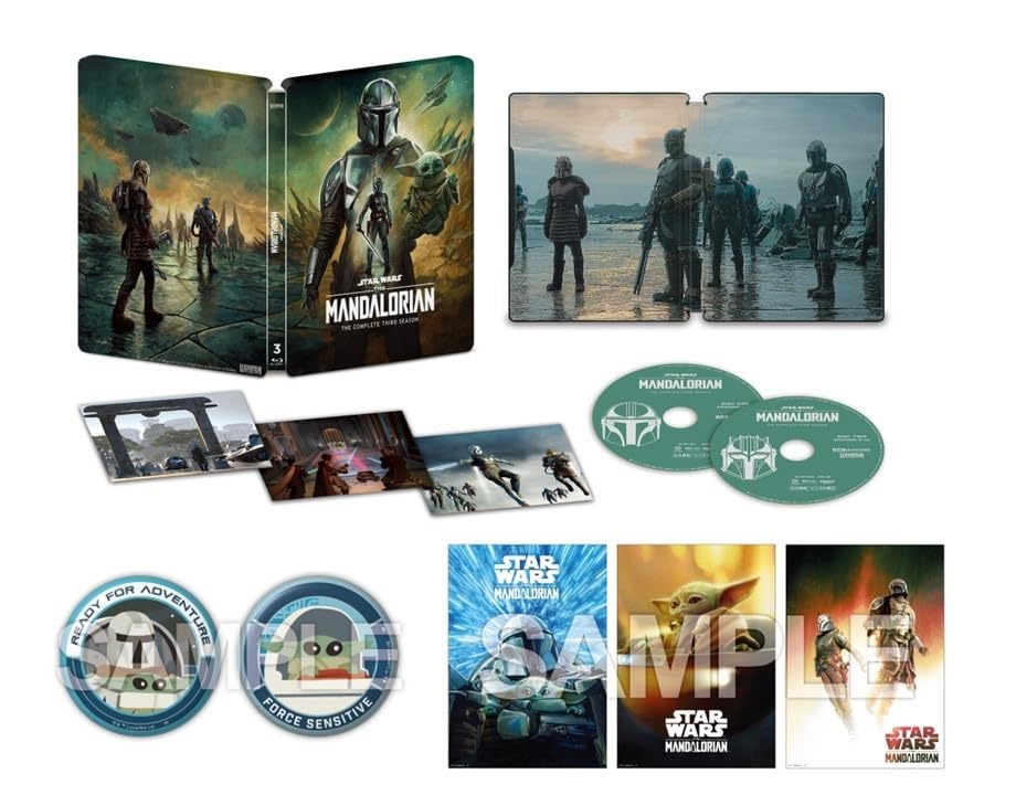 The Mandalorian Season 3 4K UHD Edition Steelbook Includes a Set of Two 57mm Badges and an A4 Collector's (Limited Edition) [Blu-ray] Poster.