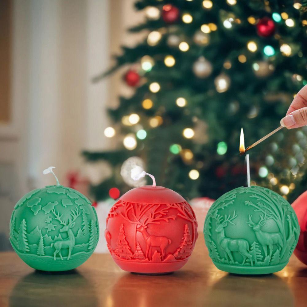 Elk Aromatherapy Candle Mold Christmas Tree Sphere Plaster Mould Holiday Festival