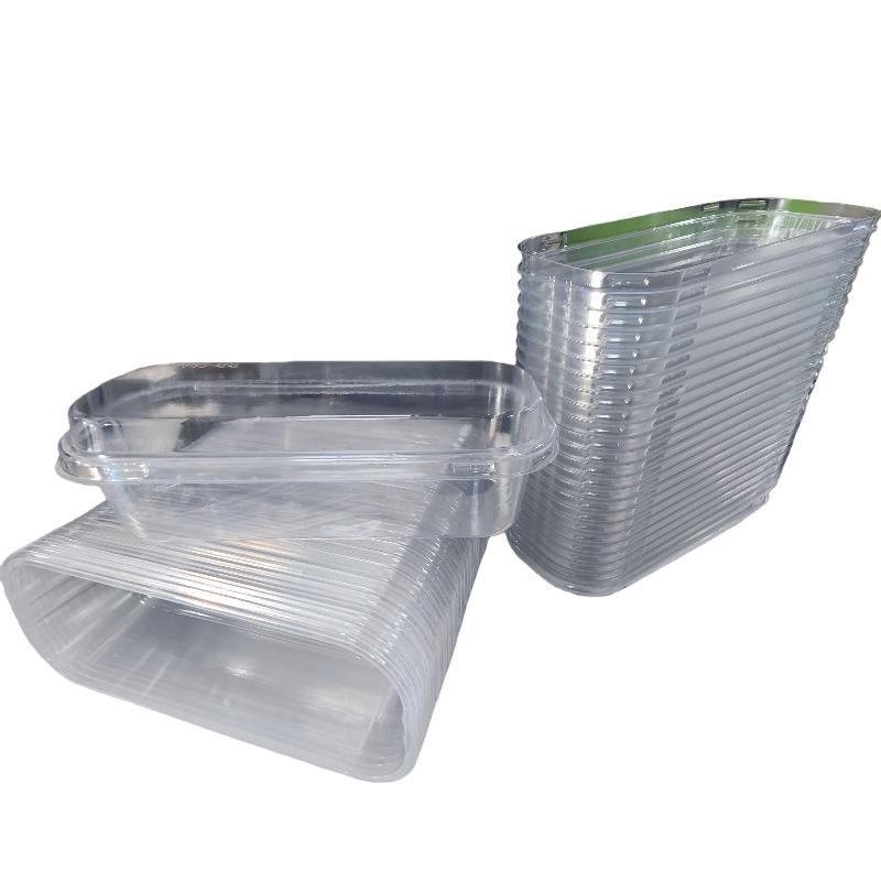 

50Pcs Clear Rectangle Dessert Container 280Ml Rectangle Cake Container Loaf Deli Container Fruit Packaging Box