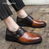 Fashion Golden Sapling Dress Loafers Patchwork Leather Shoes for Men Elegant Casual Business Shoe Men's Party Wedding Formal Office Flat