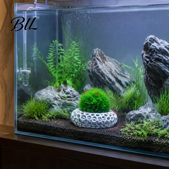 3D Printed Aquarium Cave 2Pcs Shrimp Caves for Plants, Round Hideouts, Cherry & Dwarf Habitat Hides Moss Ferns And Anubias, Tank Decoration Freshwater