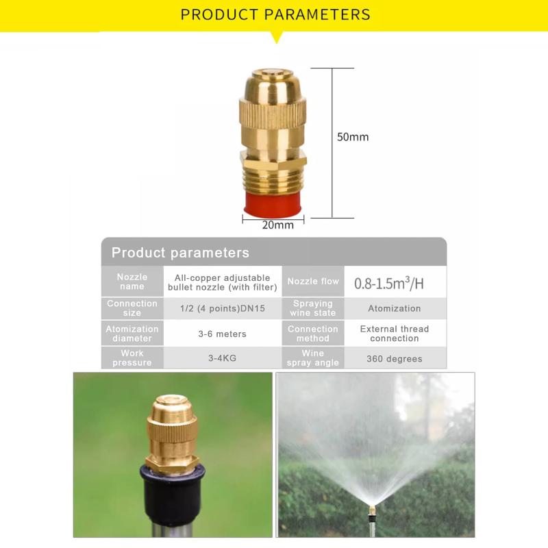 Irrigation Sprayer Watering Misting Nozzle Spray Nozzle Water Sprinklers Head Sprinkler Nozzle Garden Lawn Irrigation Sprinklers