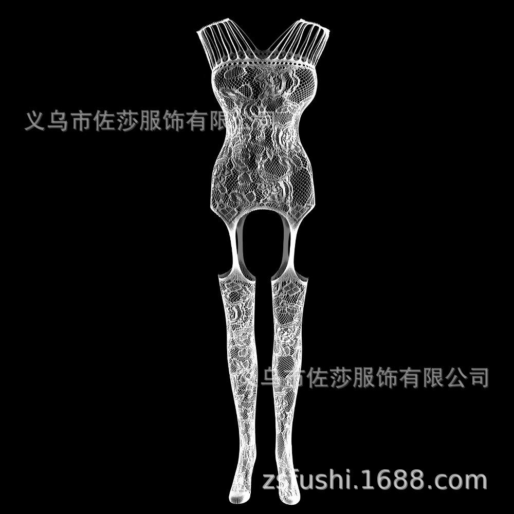 Sexy Underwear New Jumpsuit Net Socks Net Clothes Transparent Jacquard Lace Sexy Perspective Mesh Open Free