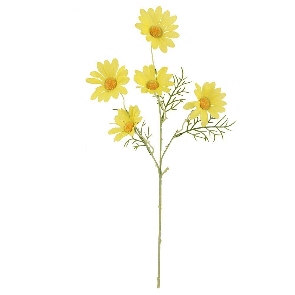 5 Köpfe Künstliche Gänseblümchen Plastik Falsche Chrysanthemen Seiden-Gänseblümchen Heimtischdeko