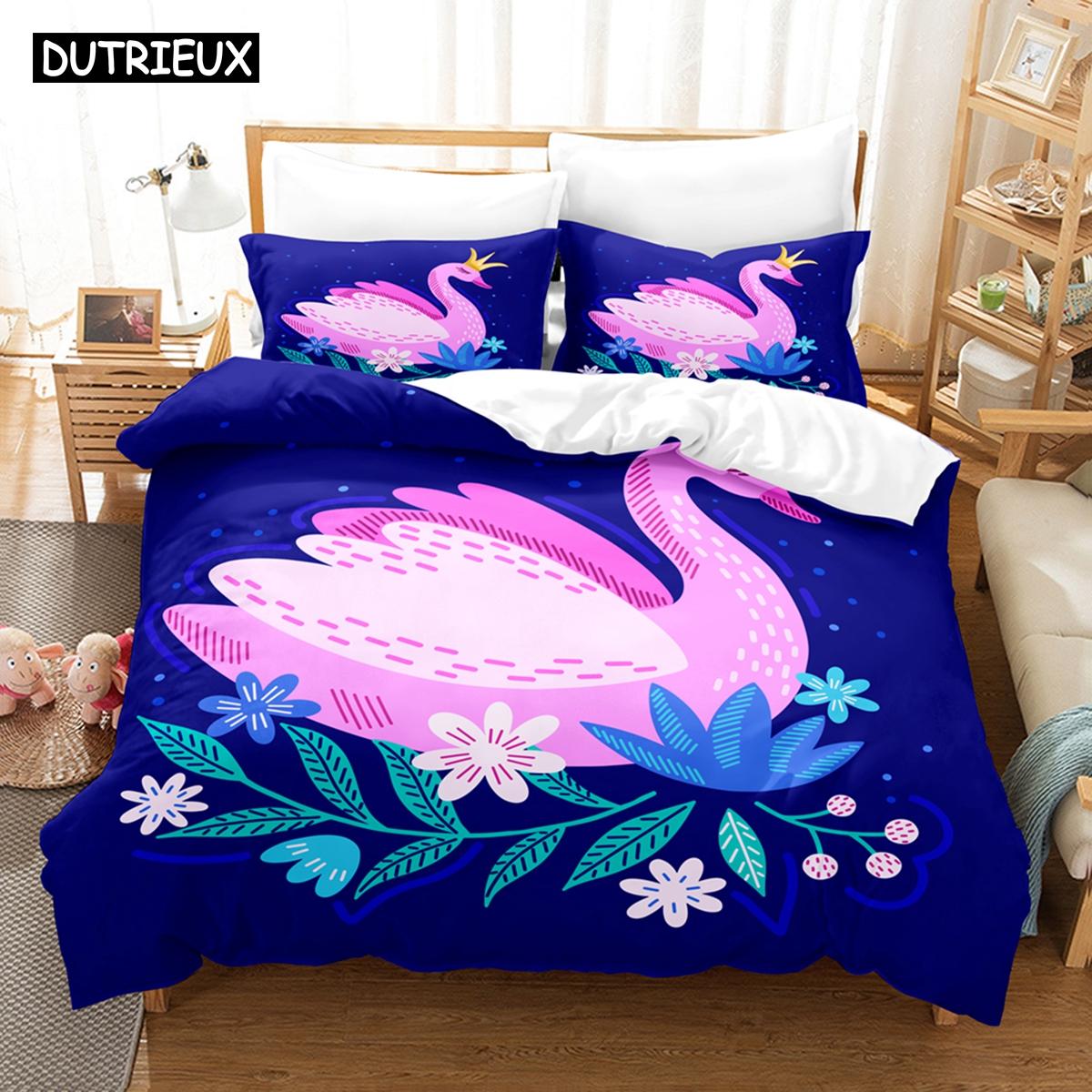 

Comfortable Cartoon Pattern Duvet Cover Set With Duvet Cover And Pillowcases Twin Full Queen King Sizes For All Ages EU single(135x200cm)