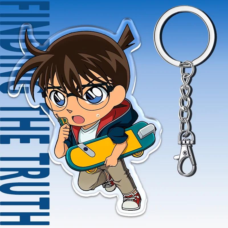 12cm Detective Conan Acrylic Transparent Pendant Car Key Pendant Student Backpack Decoration Fun Cute Cartoon Children's Gift