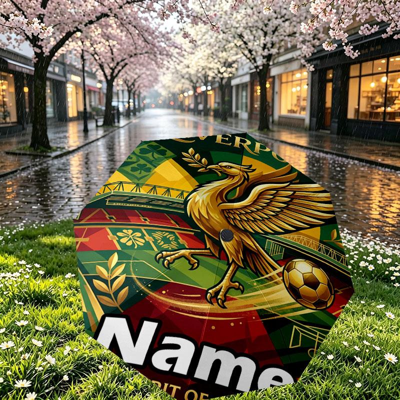 Custom Name Personalized LFC Print Umbrella, Auto Open Close, 8‑Rib Sturdy Frame, Commute Camping Hiking Use, Birthday Gift