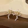 Exquisite Diamond-Set Fireworks Flowers Exaggerated Design Earrings Fashionable And Versatile Niche Simple Cold Wind Temperament Earrings