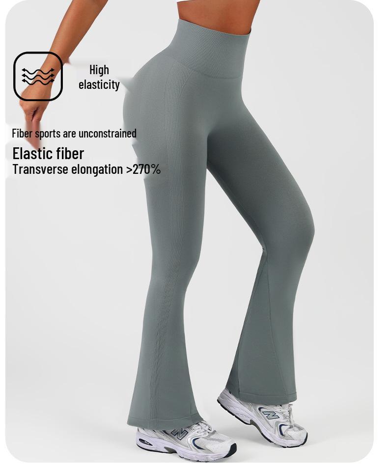 Solid Color High Waist Yoga Leggings - Slim Fit, Flared, Body Shaping, Quick Dry, Casual Fitness Sports Pants