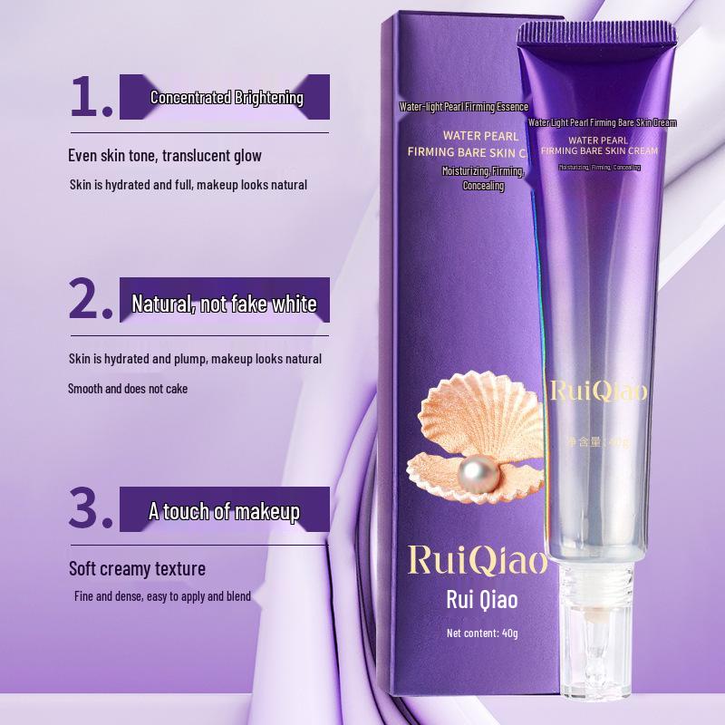 Douyin Style Water-Light Firming Concealer: Pearl-Infused, Long-Lasting, Waterproof, Sweatproof Primer & Foundation.