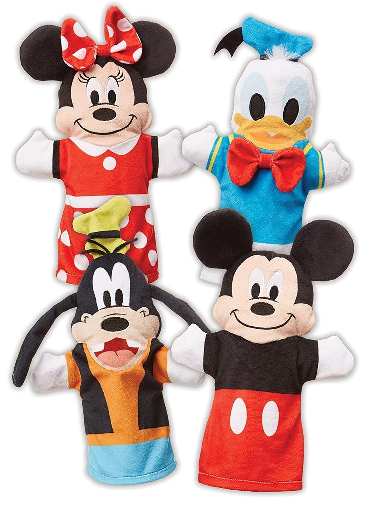 Disney Mickey Minnie and Goofy Cute Puppet Set of 4 Plush Word Educational Toy Mouse, Mouse, Donald, Dolls, Play, [Used]